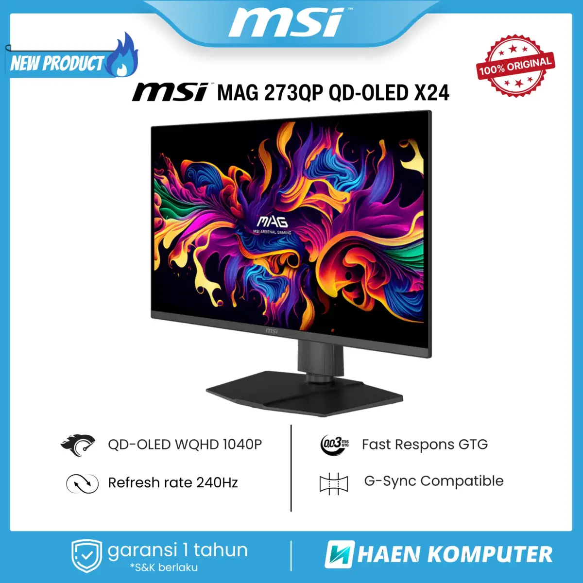 MONITOR MSI MAG 273QP QD-OLED X24 26.5 INCH OLED WQHD 240HZ - Image 4