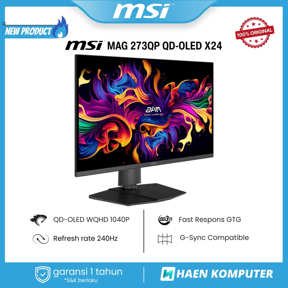 MONITOR MSI MAG 273QP QD-OLED X24 26.5 INCH OLED WQHD 240HZ - Image 3