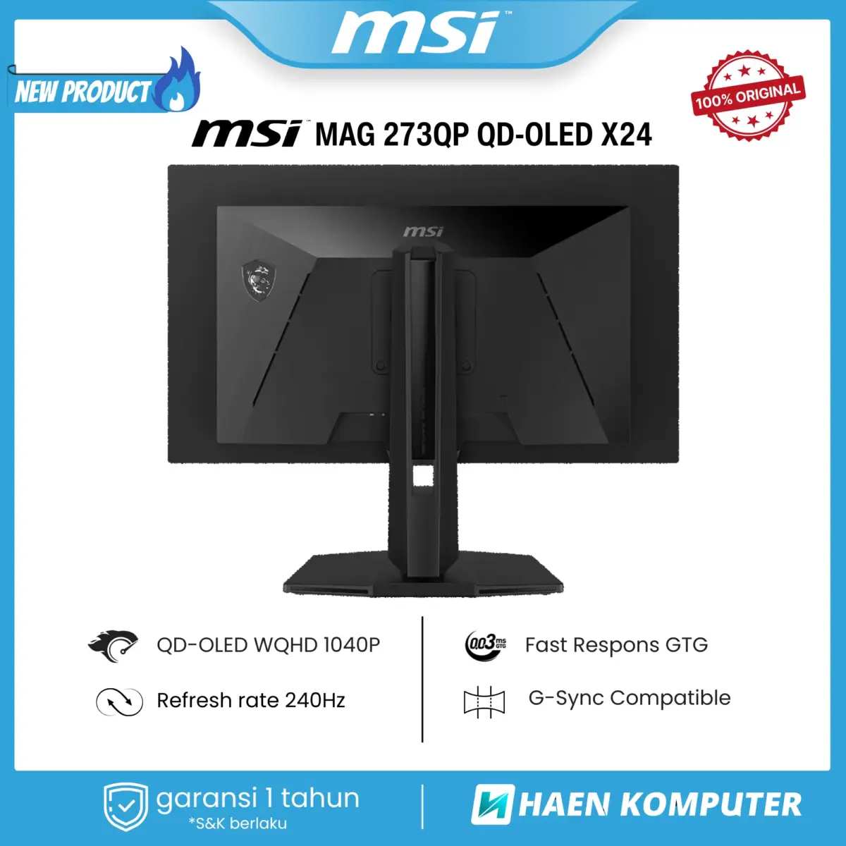 MONITOR MSI MAG 273QP QD-OLED X24 26.5 INCH OLED WQHD 240HZ - Image 6