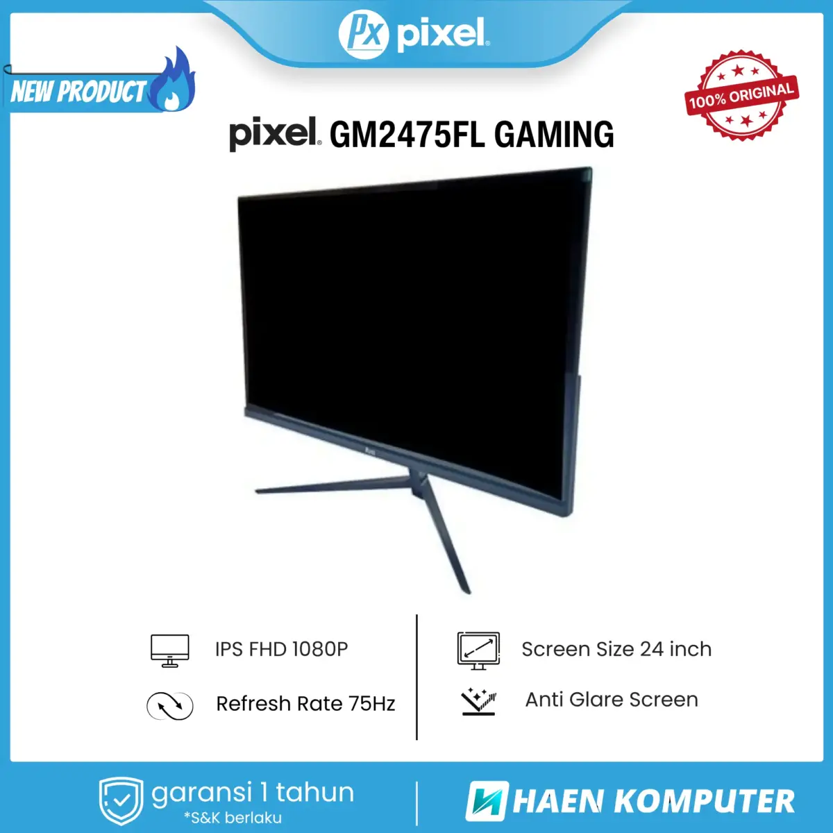 MONITOR PIXEL GM2475FL GAMING 24 INCH IPS FHD 75HZ - Image 2