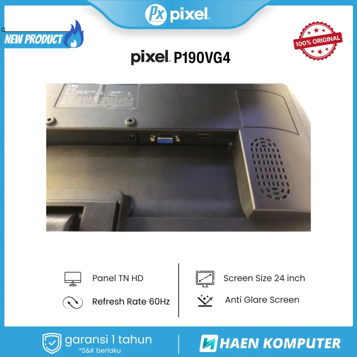 MONITOR PIXEL P190VG4 HD 24 INCH TN 60HZ - Image 2