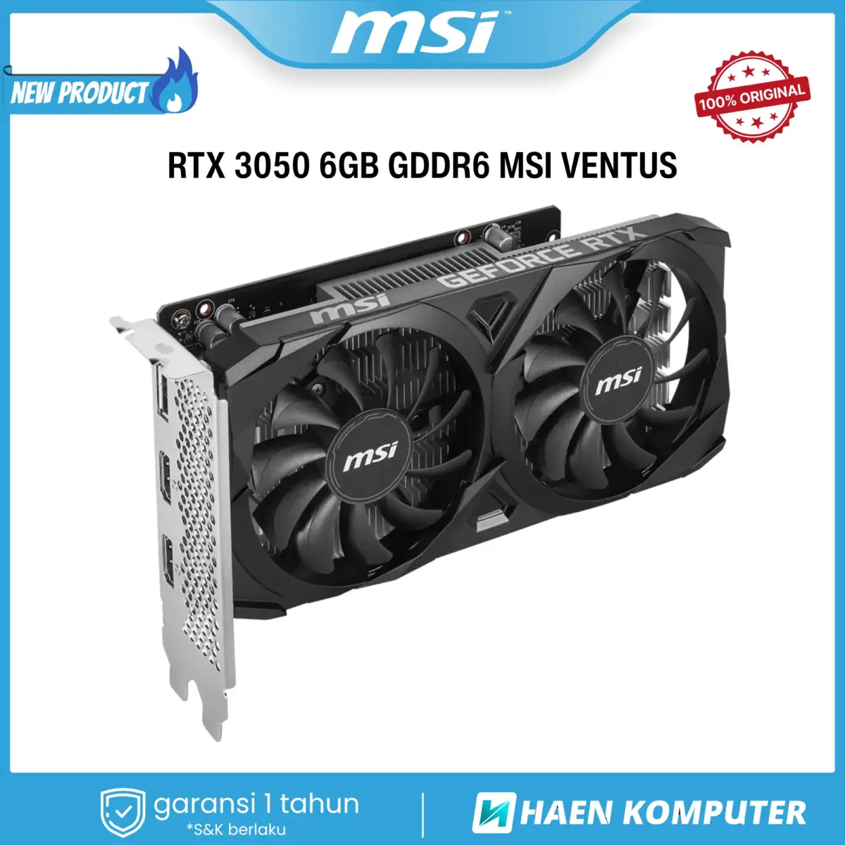 VGA RTX 3050 6GB GDDR6 14GBPS 96BIT VENTUS - Image 3