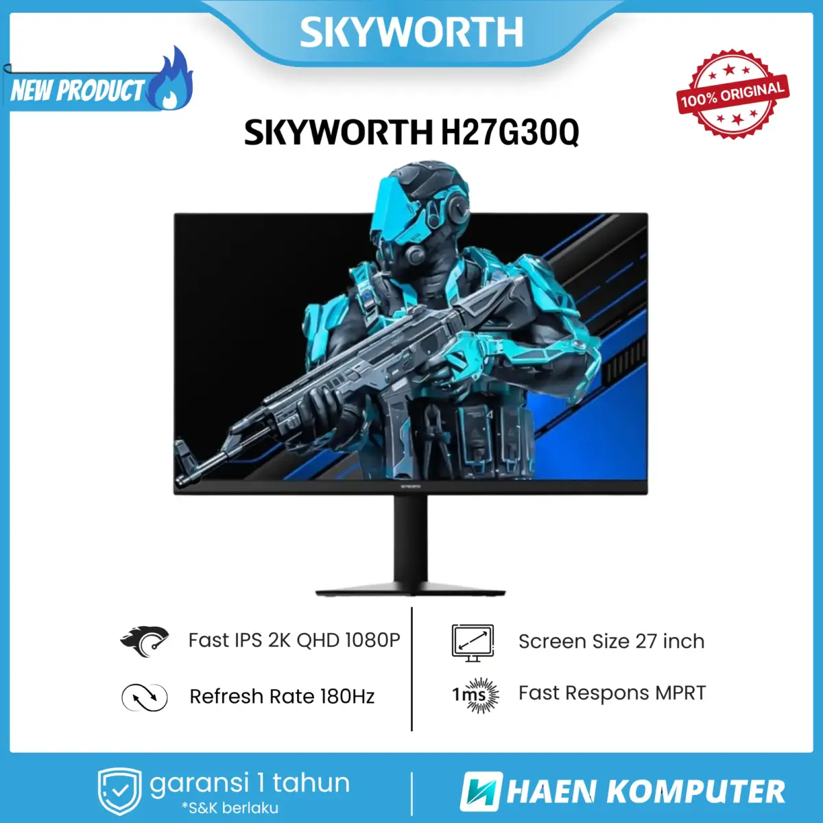 MONITOR SKYWORTH H27G30Q GAMING 27 INCH 2K 180HZ - Image 2