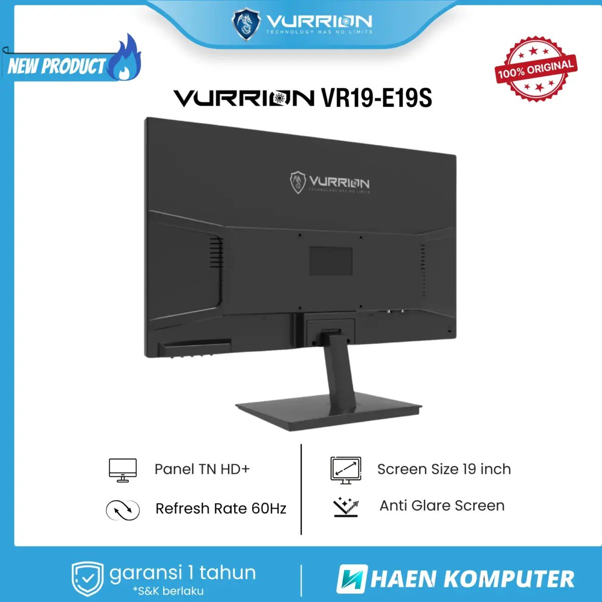 MONITOR VURRION VR19-E19S 19 INCH TN 60HZ BLACK - Image 5