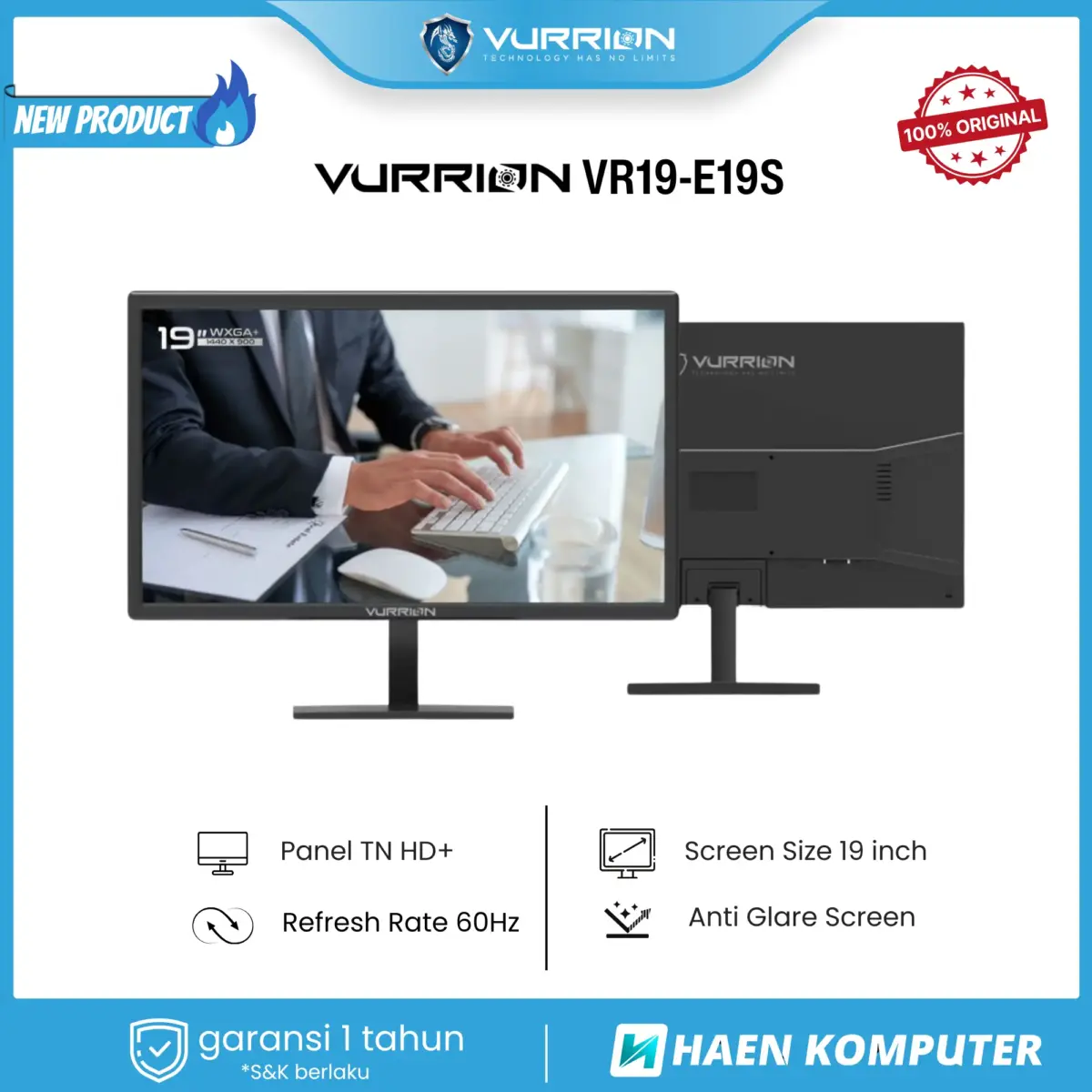 MONITOR VURRION VR19-E19S 19 INCH TN 60HZ BLACK - Image 3