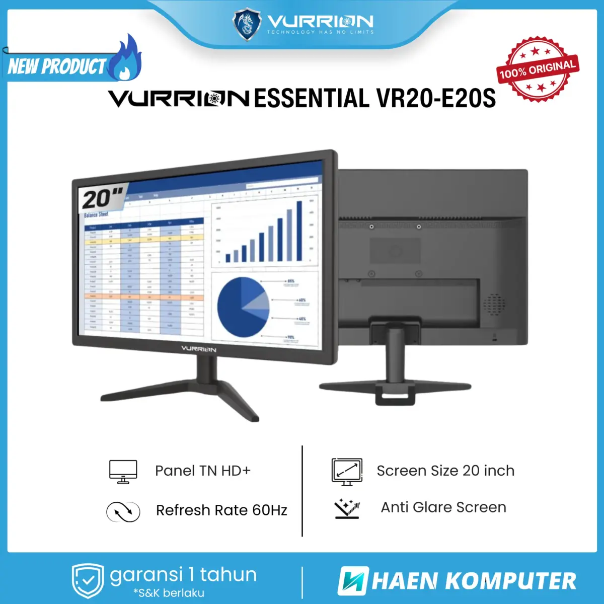 MONITOR VURRION ESSENTIAL VR20-E20S 20 INCH TN 60HZ - Image 3