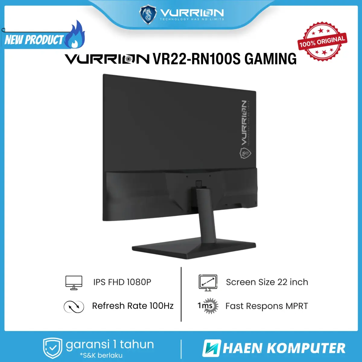 MONITOR VURRION VR22-RN100S GAMING 22 INCH IPS 100HZ BLACK - Image 4