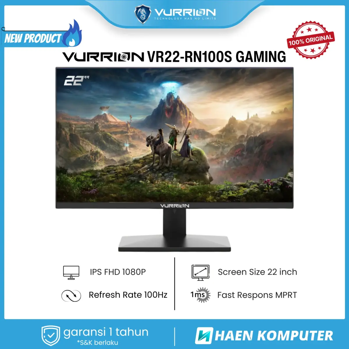 MONITOR VURRION VR22-RN100S GAMING 22 INCH IPS 100HZ BLACK - Image 3