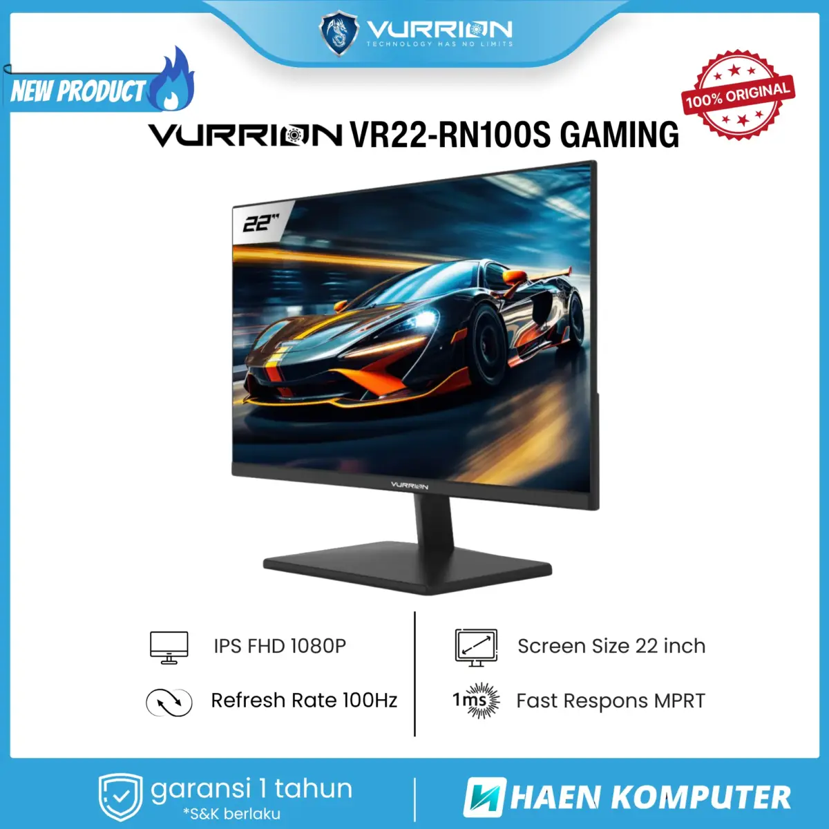 MONITOR VURRION VR22-RN100S GAMING 22 INCH IPS 100HZ BLACK - Image 2
