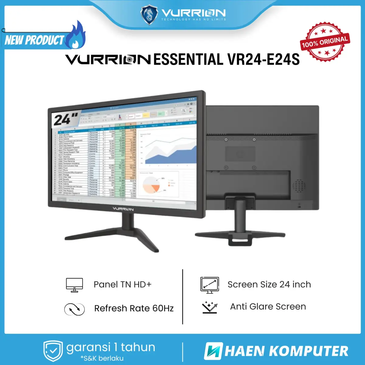 MONITOR VURRION ESSENTIAL VR24-E24S 24 INCH TN 60HZ - Image 4