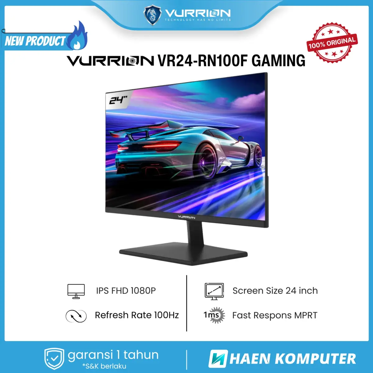 MONITOR VURRION VR24-RN100F GAMING 24 INCH IPS 100HZ BLACK - Image 2
