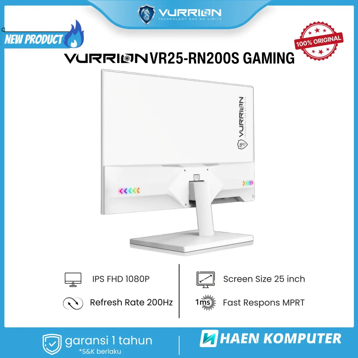 MONITOR VURRION VR25-RN200S GAMING 25 INCH IPS 200HZ WHITE - Image 3